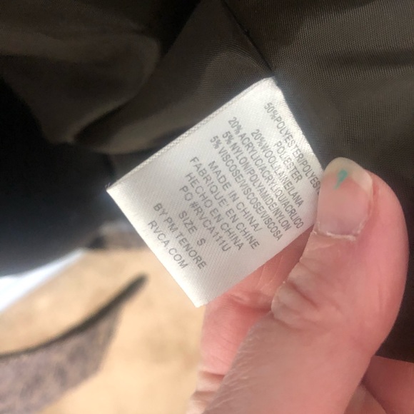 RVCA brown sherpa collar wool blend jacket - Picture 3 of 4